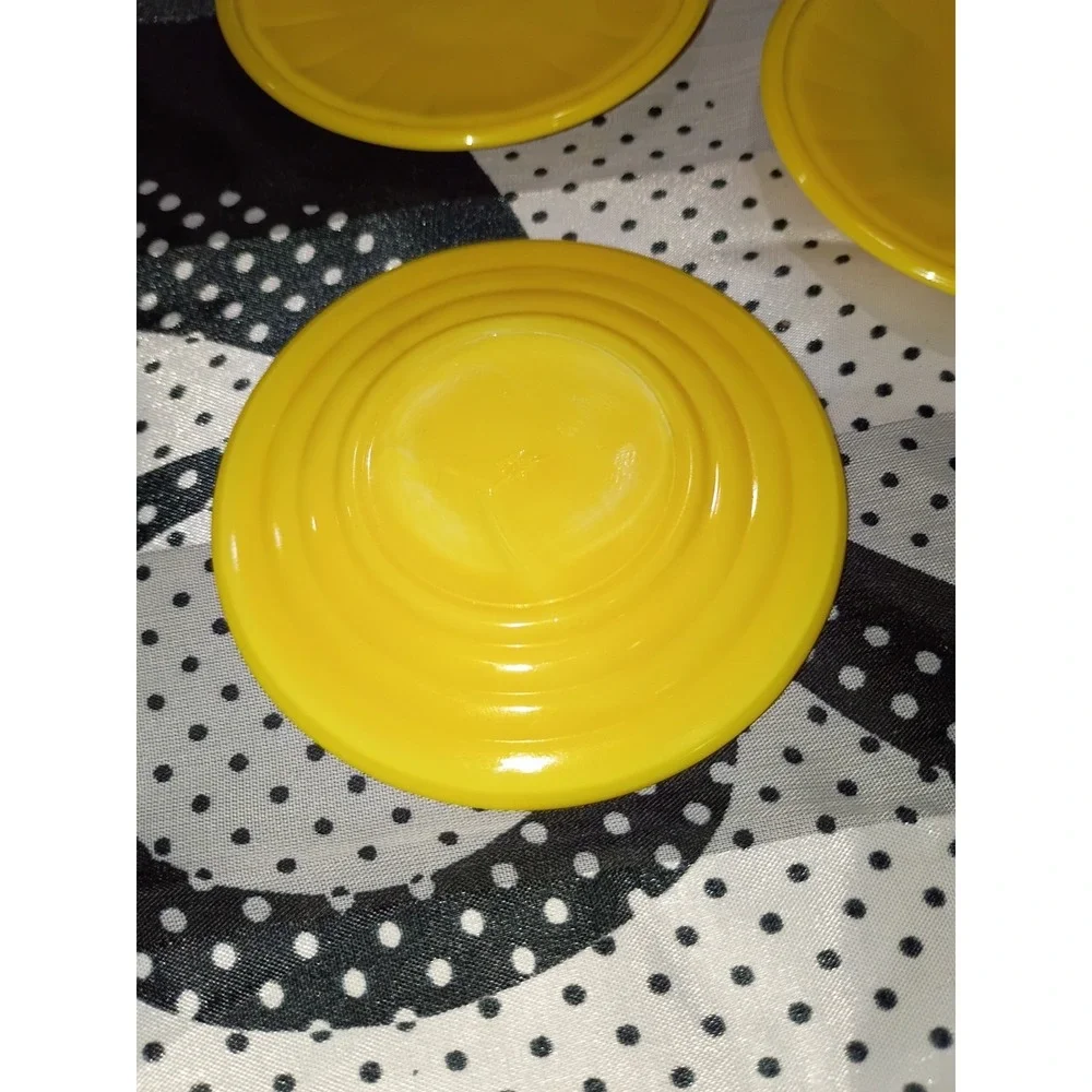 Akro Agate small interior Panel Yellow‎ Plate set of 3 Glows candmim under uv